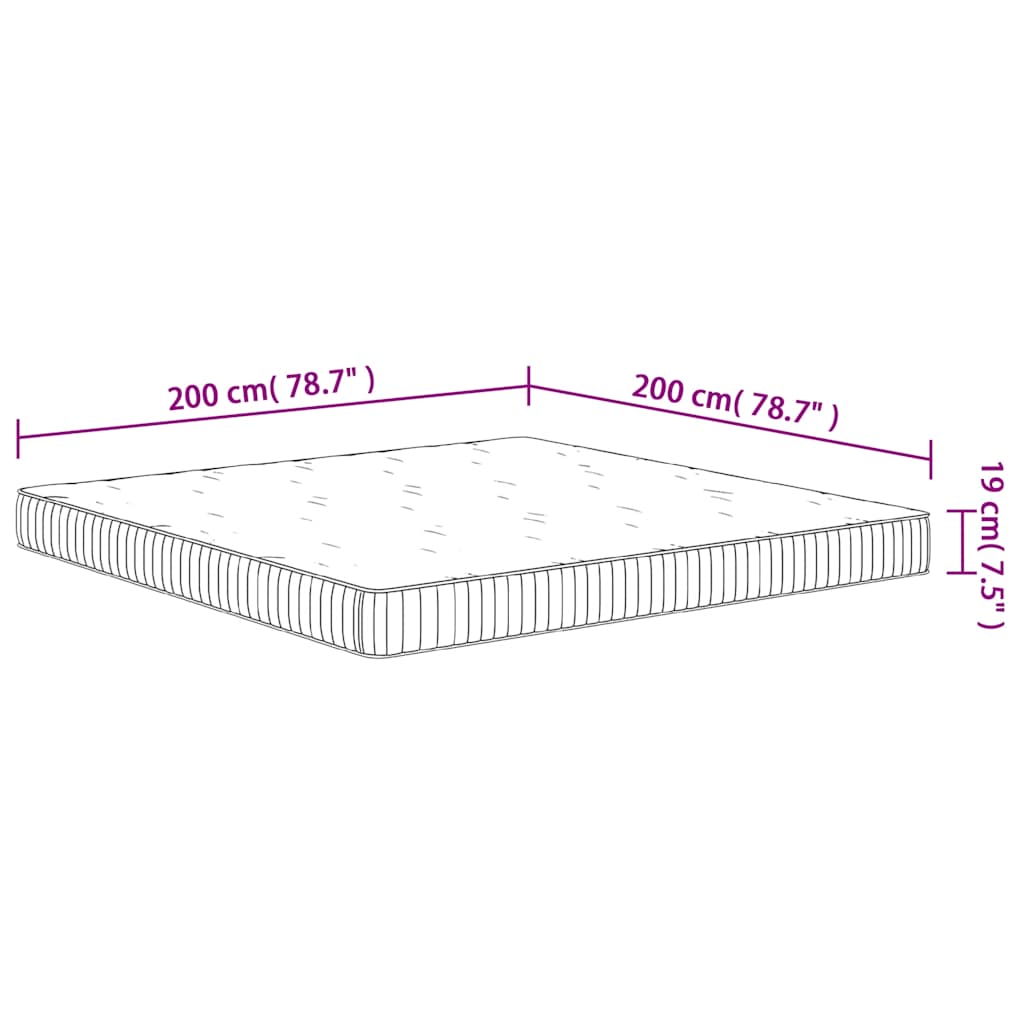 Matelas à ressorts ensachés moyen 200x200 cm - XIOS