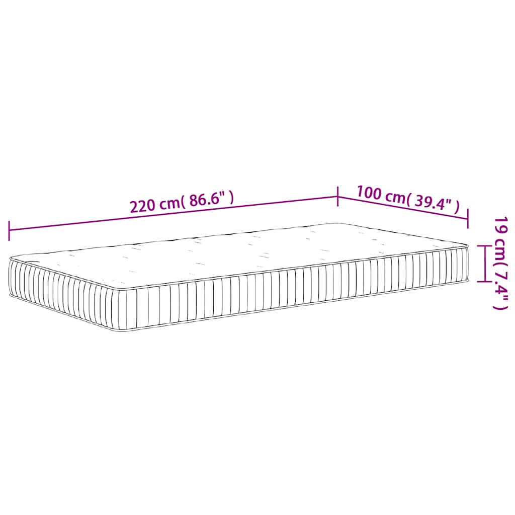 Matelas à ressorts ensachés moyen 100x220 cm - XIOS