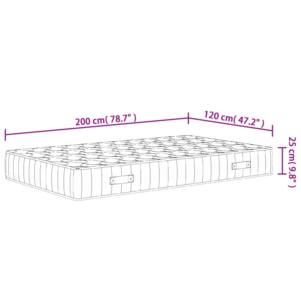 Matelas à ressorts ensachés dureté moyenne 120x200 cm - XIOS