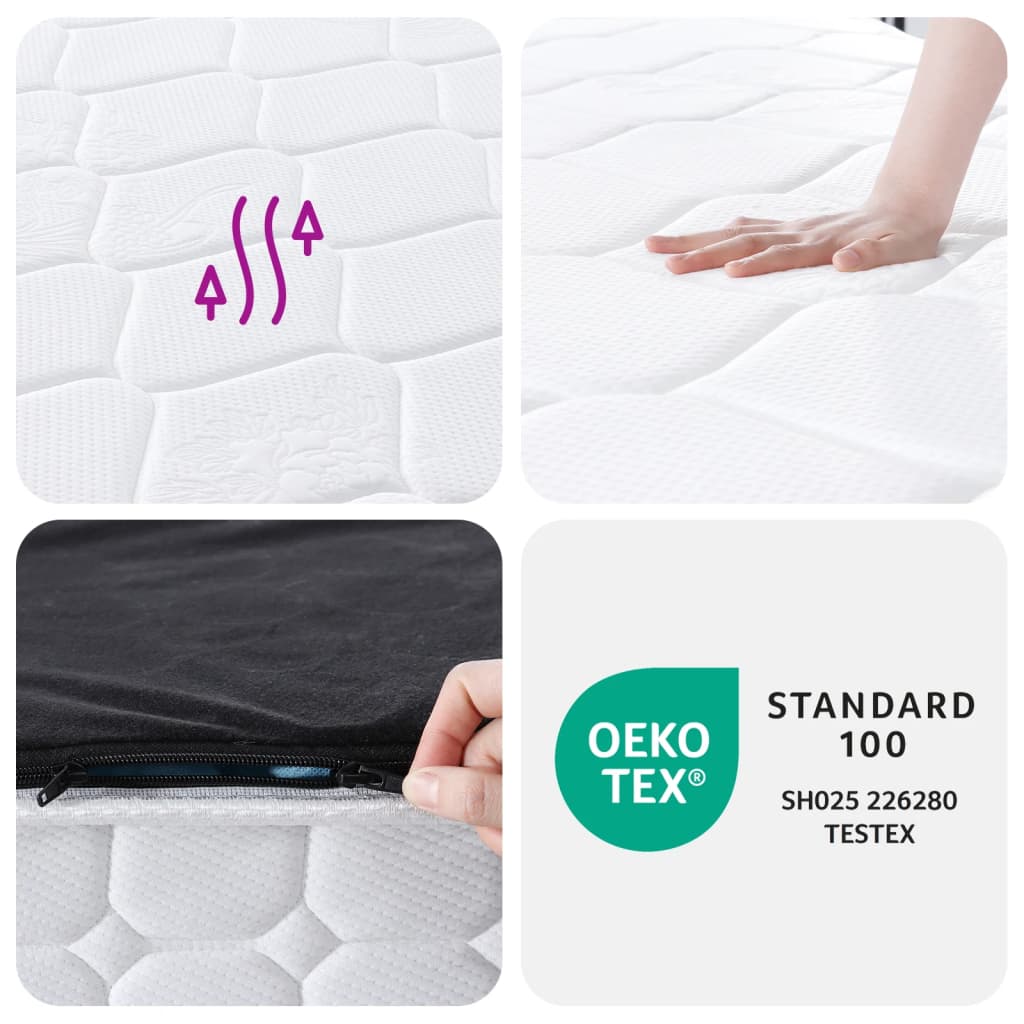 Matelas à ressorts ensachés dureté moyenne 90x190 cm Matelas vidaXL