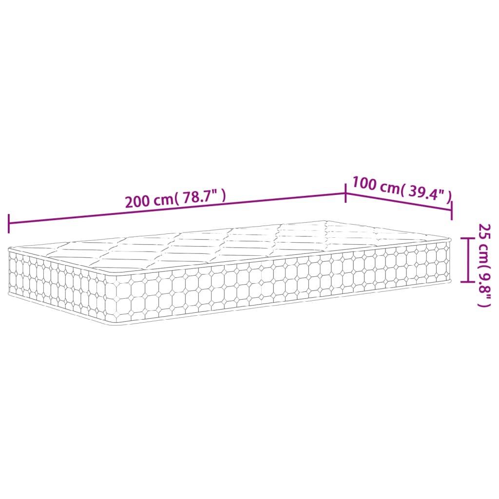Matelas à ressorts ensachés dureté moyenne 100x200 cm - XIOS