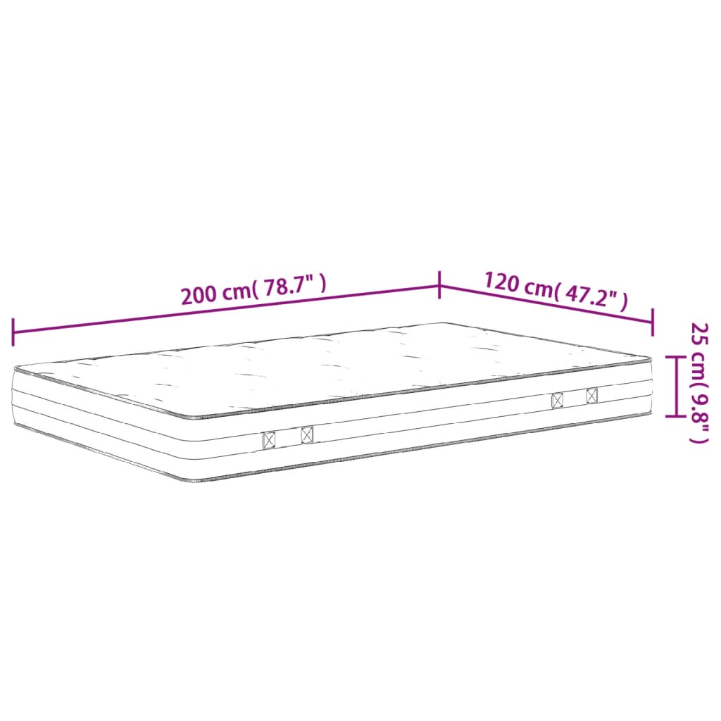 Matelas à ressorts ensachés dureté moyenne 120x200 cm - XIOS