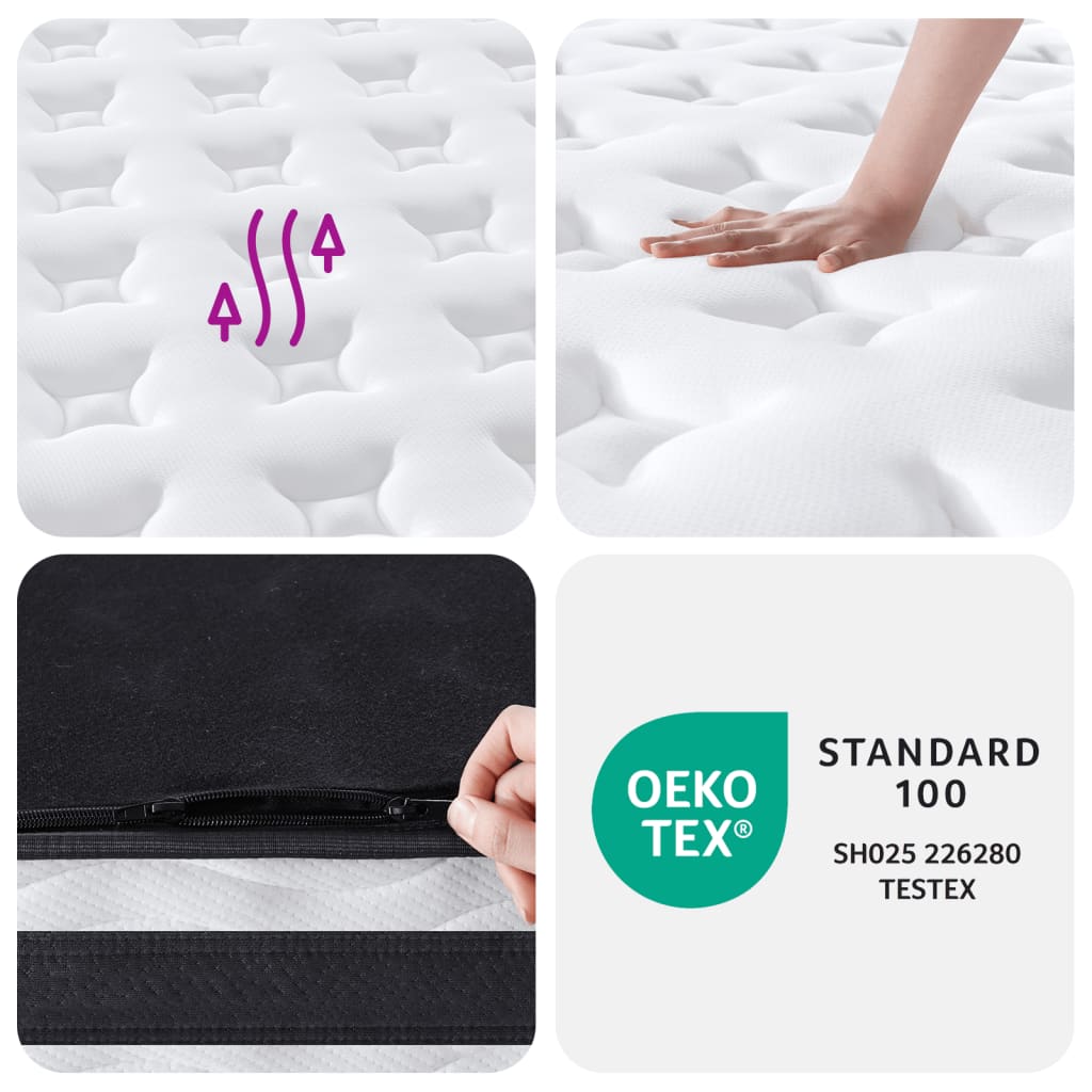 Matelas à ressorts ensachés moyen 140x190 cm - XIOS