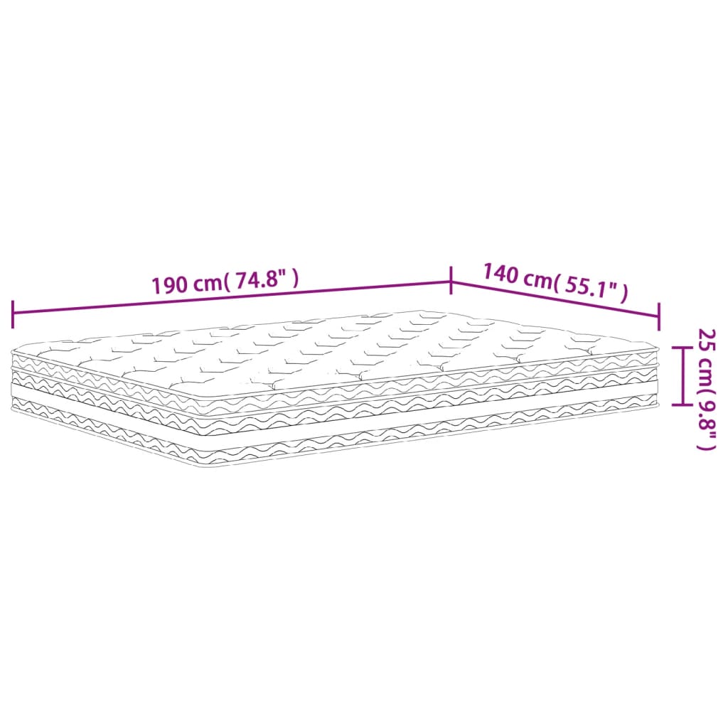 Matelas à ressorts ensachés moyen 140x190 cm - XIOS