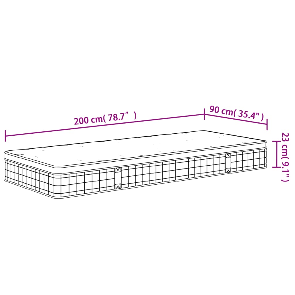 Matelas à ressorts bonnell moyen 90x200 cm - XIOS