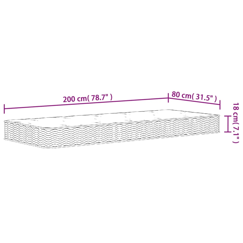 Matelas à ressorts bonnell moyen 80x200 cm - XIOS