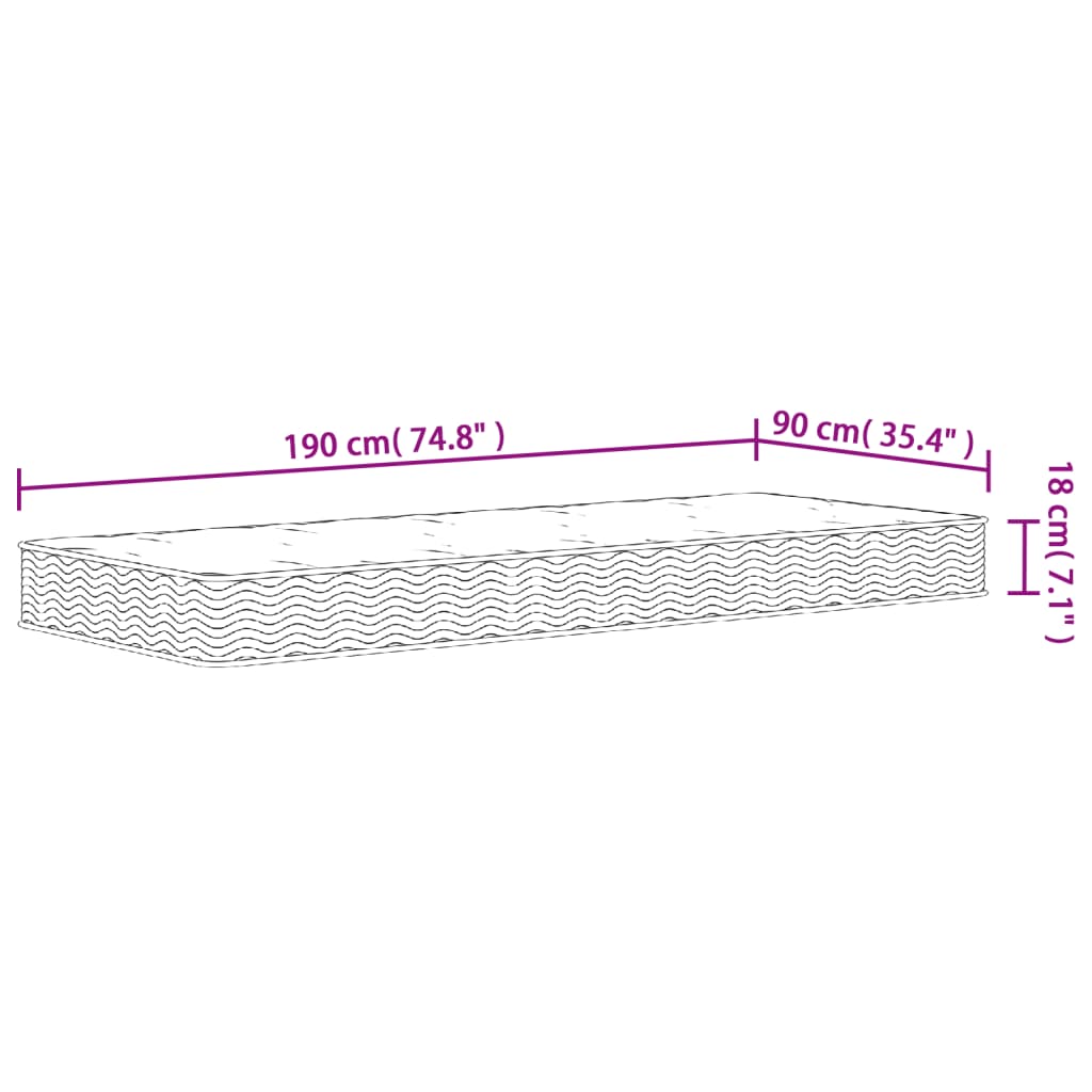 Matelas à ressorts bonnell moyen 90x190 cm - XIOS