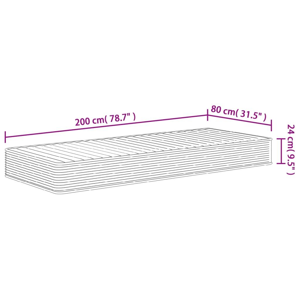 Matelas en mousse moyennement doux 80x200 cm - XIOS