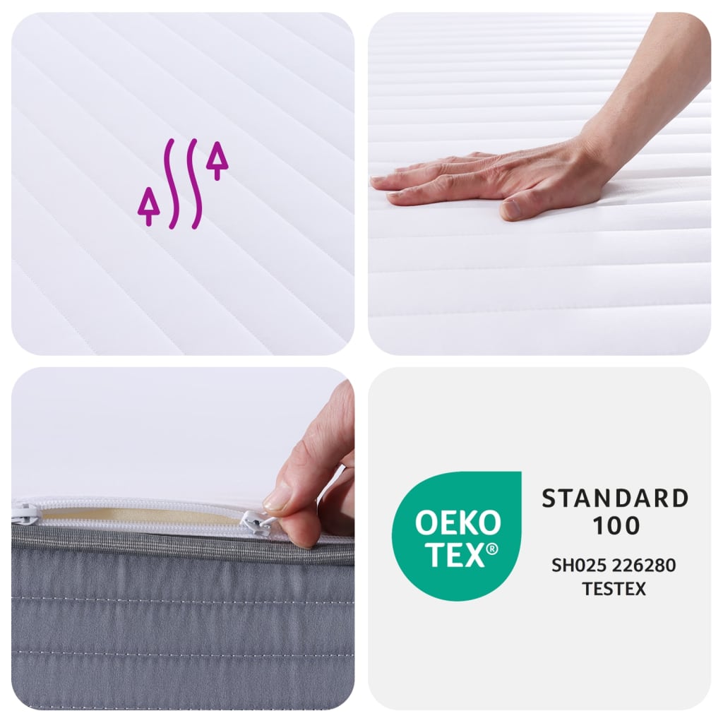 Matelas en mousse moyennement doux 120x200 cm Matelas vidaXL