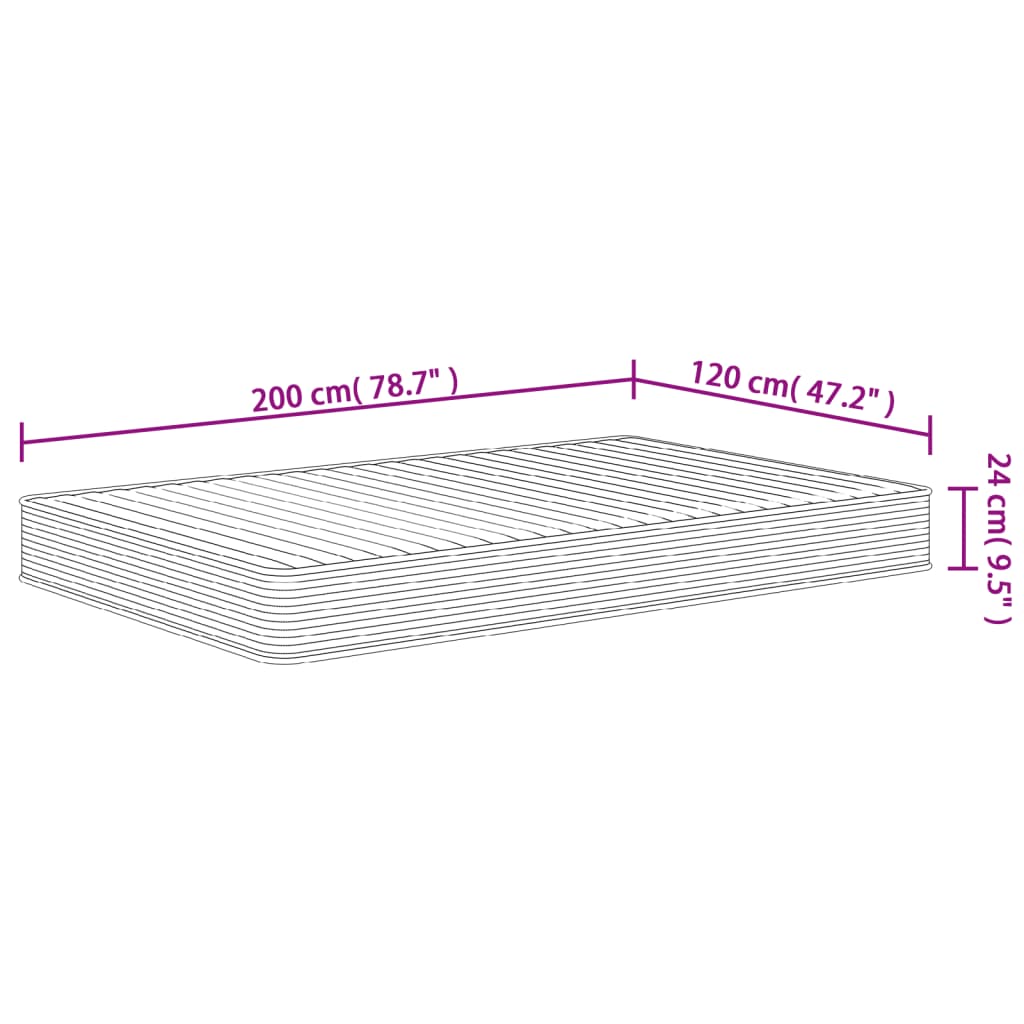 Matelas en mousse moyennement doux 120x200 cm Matelas vidaXL
