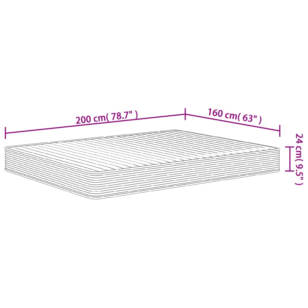 Matelas en mousse moyennement doux 160x200 cm - XIOS