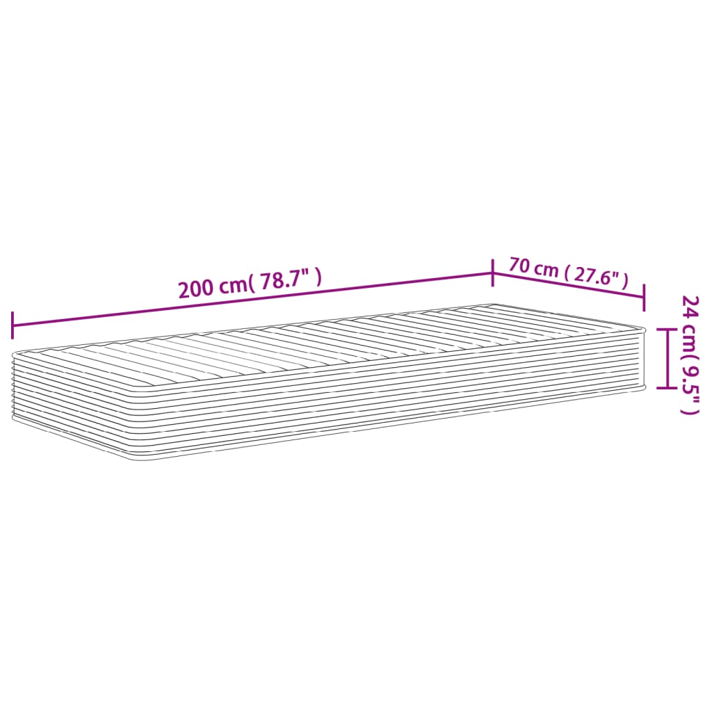 Matelas en mousse moyennement doux 70x200 cm - XIOS