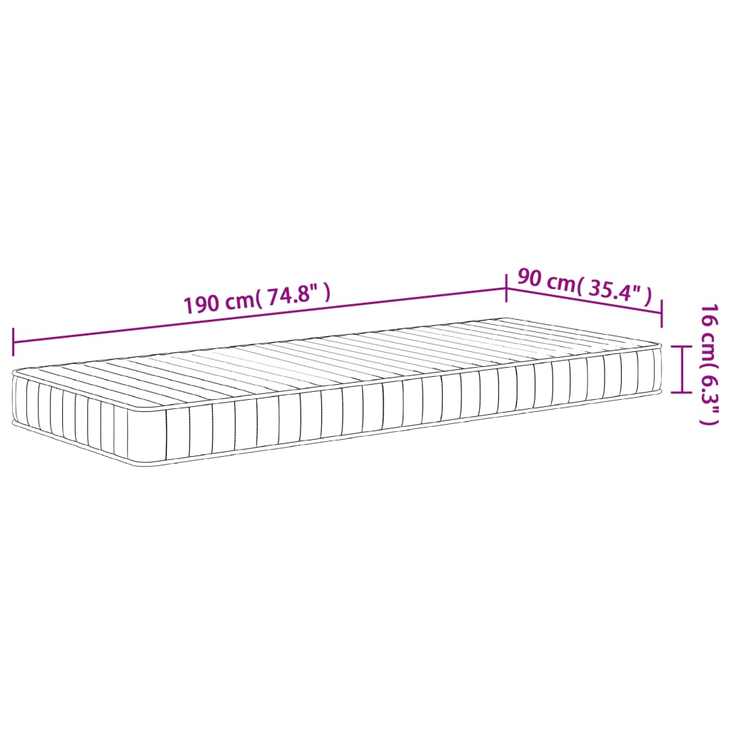 Matelas en mousse moyennement doux 90x190 cm - XIOS