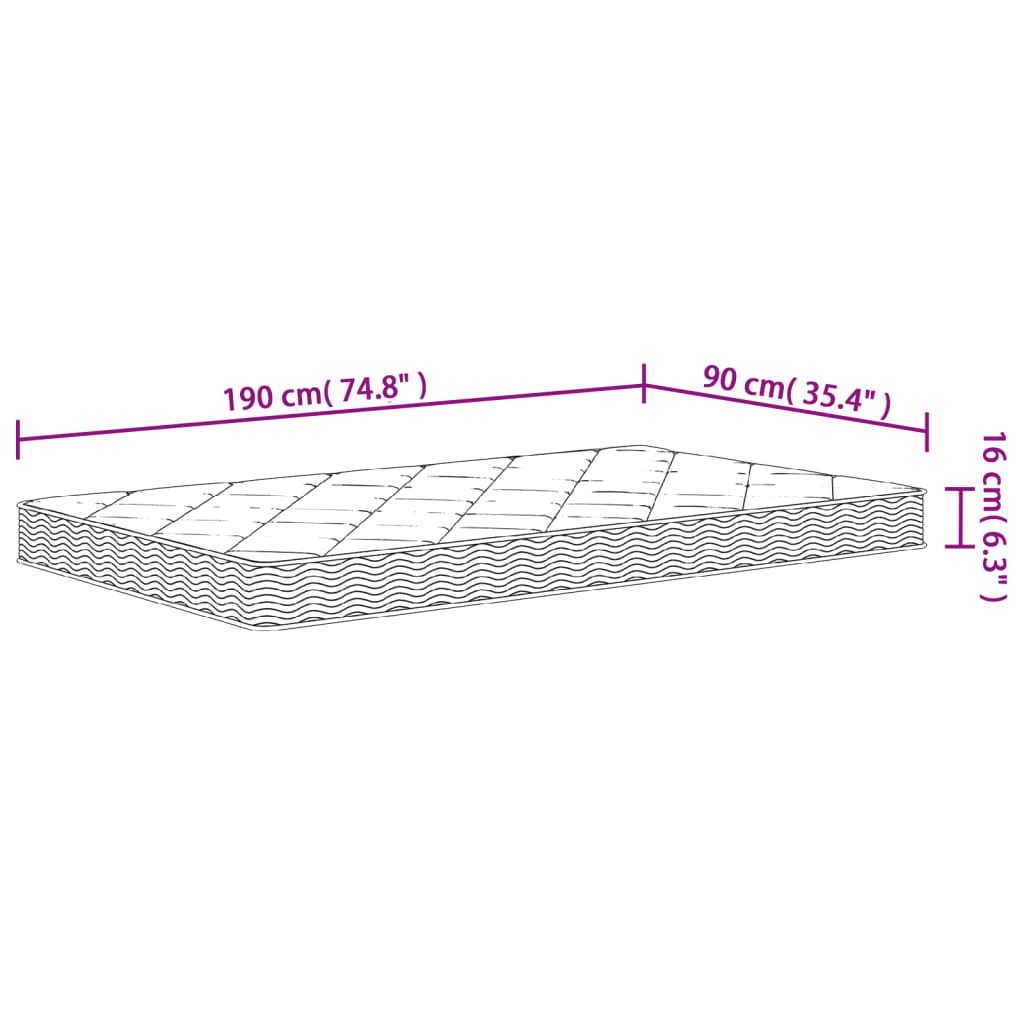 Matelas en mousse moyennement doux 90x190 cm - XIOS