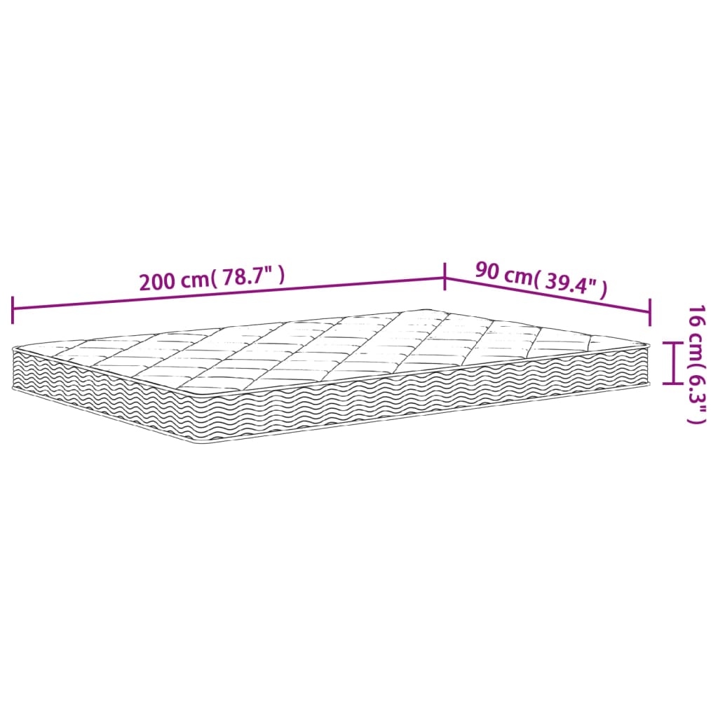 Matelas en mousse moyennement doux 90x200 cm - XIOS