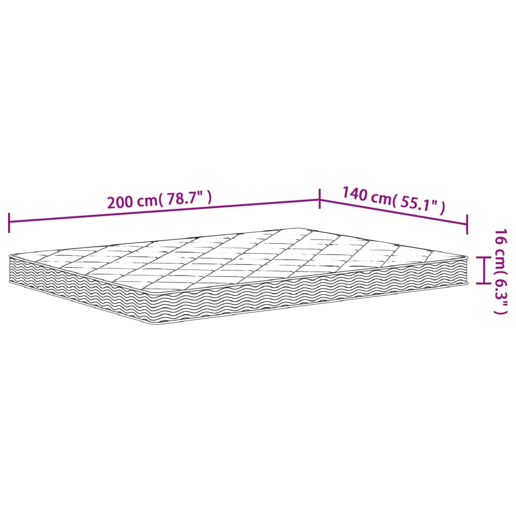 Matelas en mousse moyennement doux 140x200 cm - XIOS
