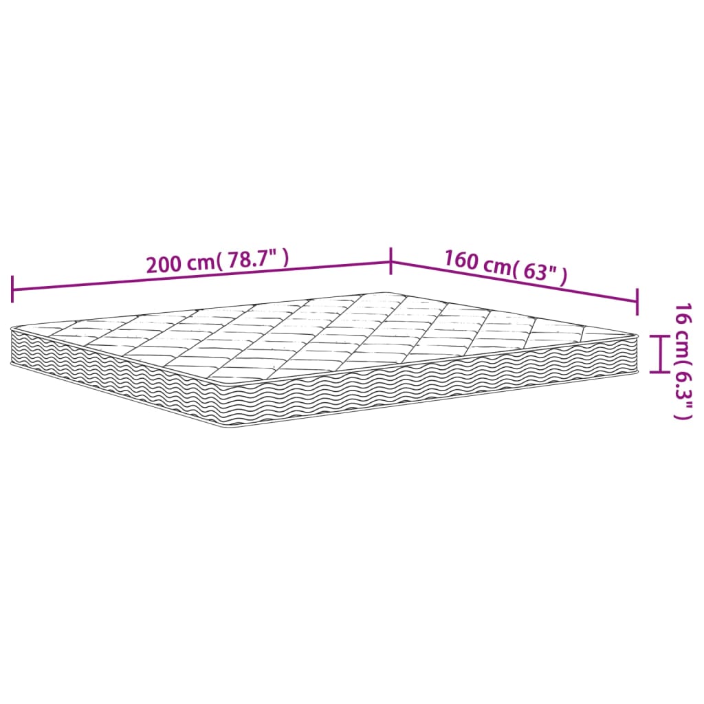 Matelas en mousse moyennement doux 160x200 cm - XIOS