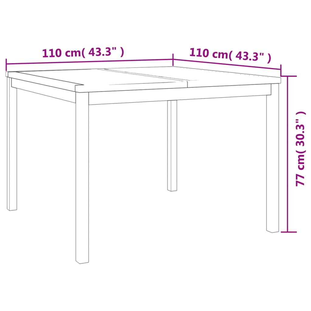 Ensemble à manger de jardin 3 pcs Bois de teck massif