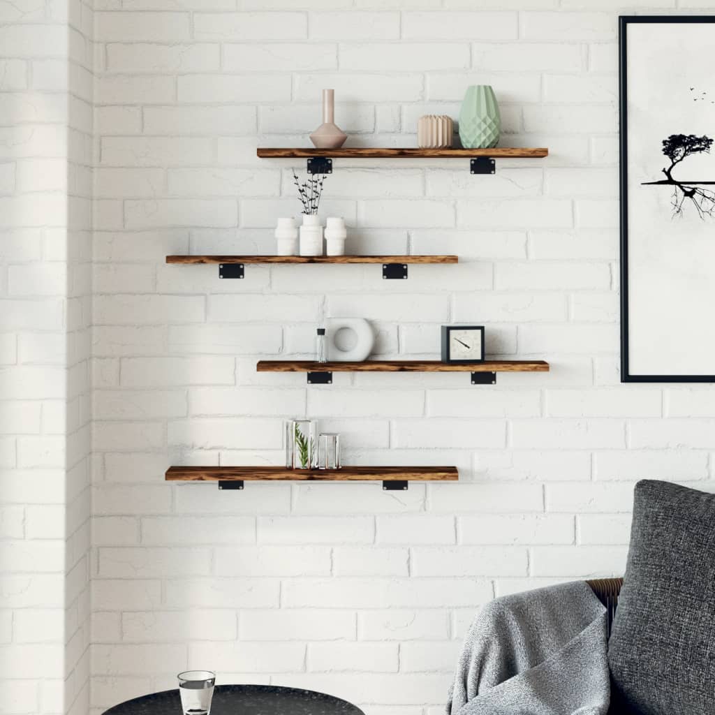 Étagères murales 4 pcs chêne fumé 60x10x1,5cm bois d'ingénierie - XIOS