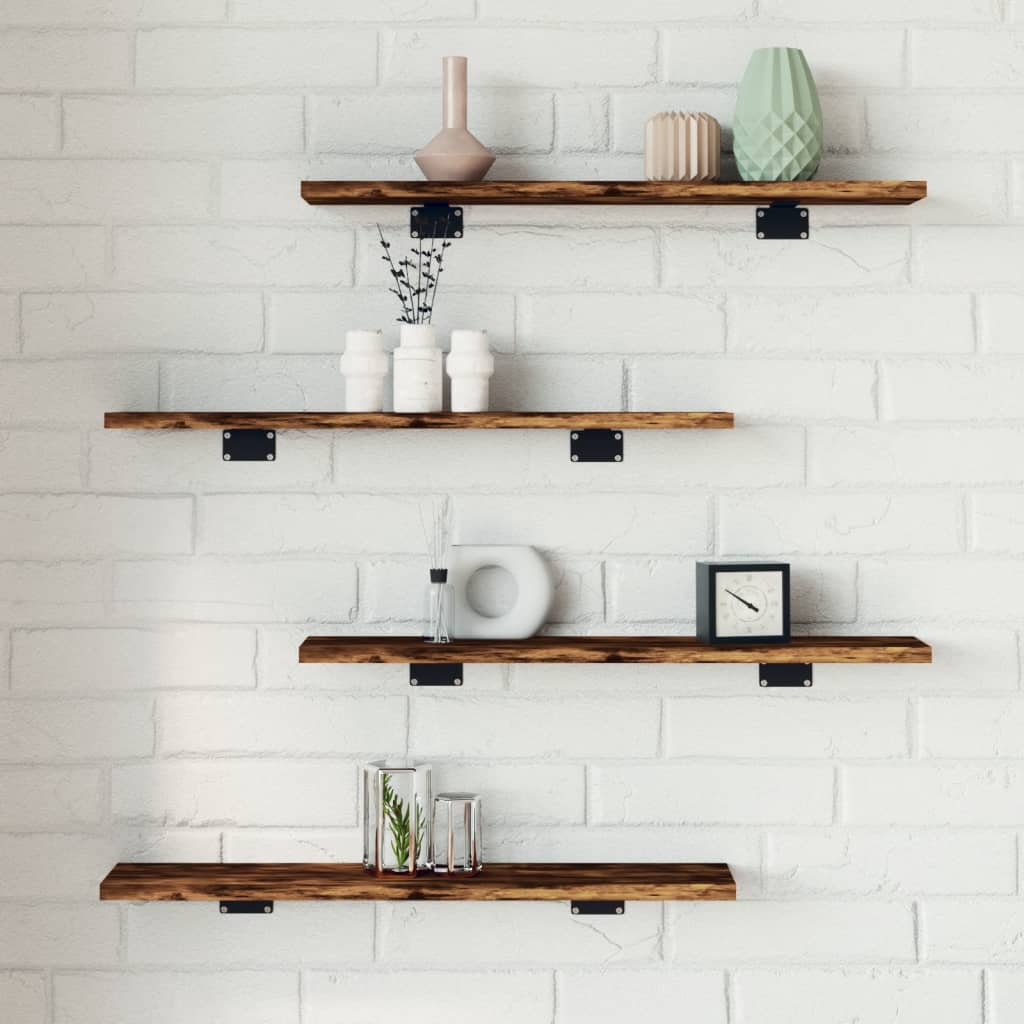 Étagères murales 4 pcs chêne fumé 60x10x1,5cm bois d'ingénierie - XIOS