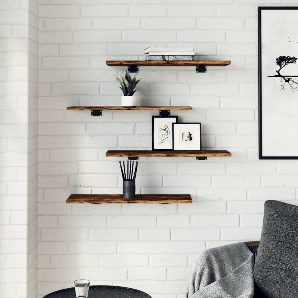 Étagères murales 4 pcs chêne fumé 60x20x1,5cm bois d'ingénierie - XIOS