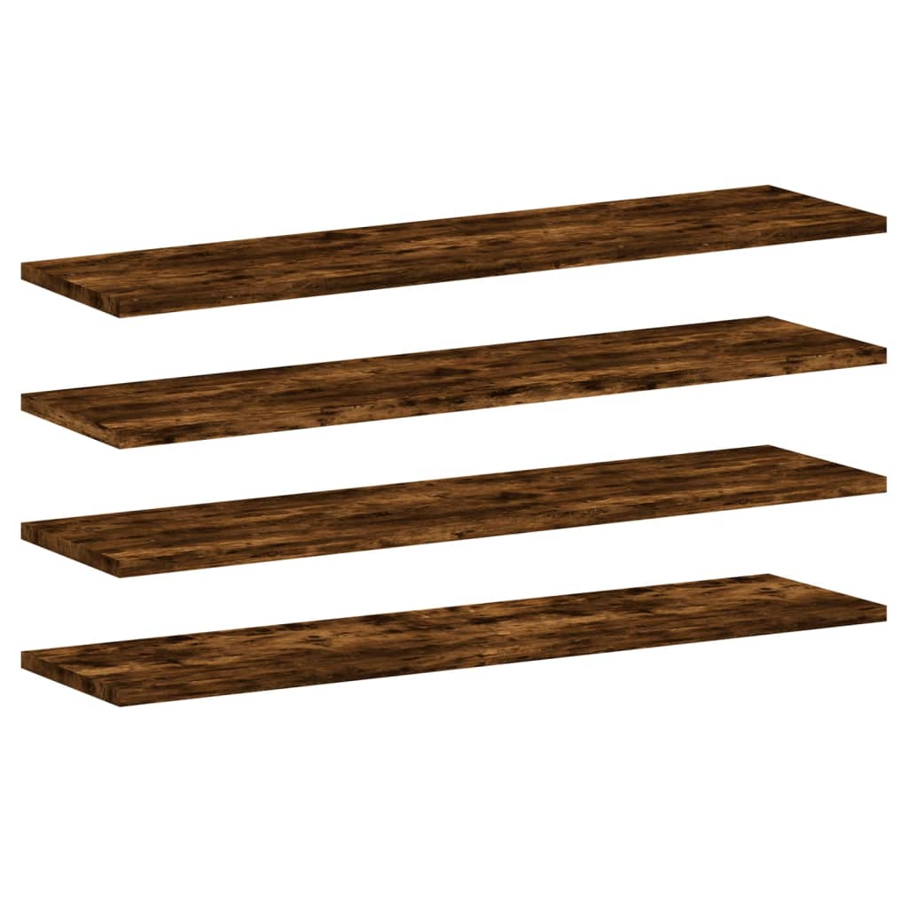 Étagères murales 4 pcs chêne fumé 80x20x1,5cm bois d'ingénierie