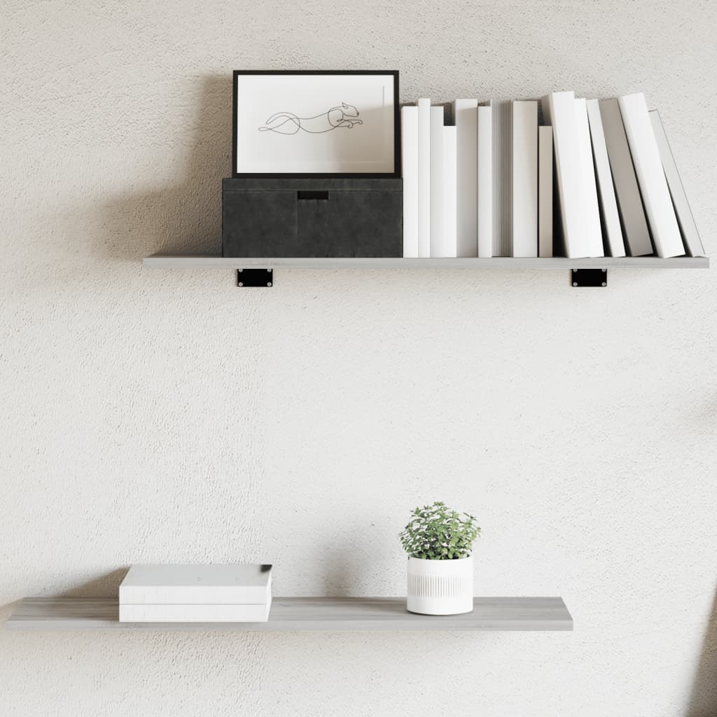 Étagères murales 4 pcs sonoma gris 80x20x1,5 cm bois ingénierie - XIOS