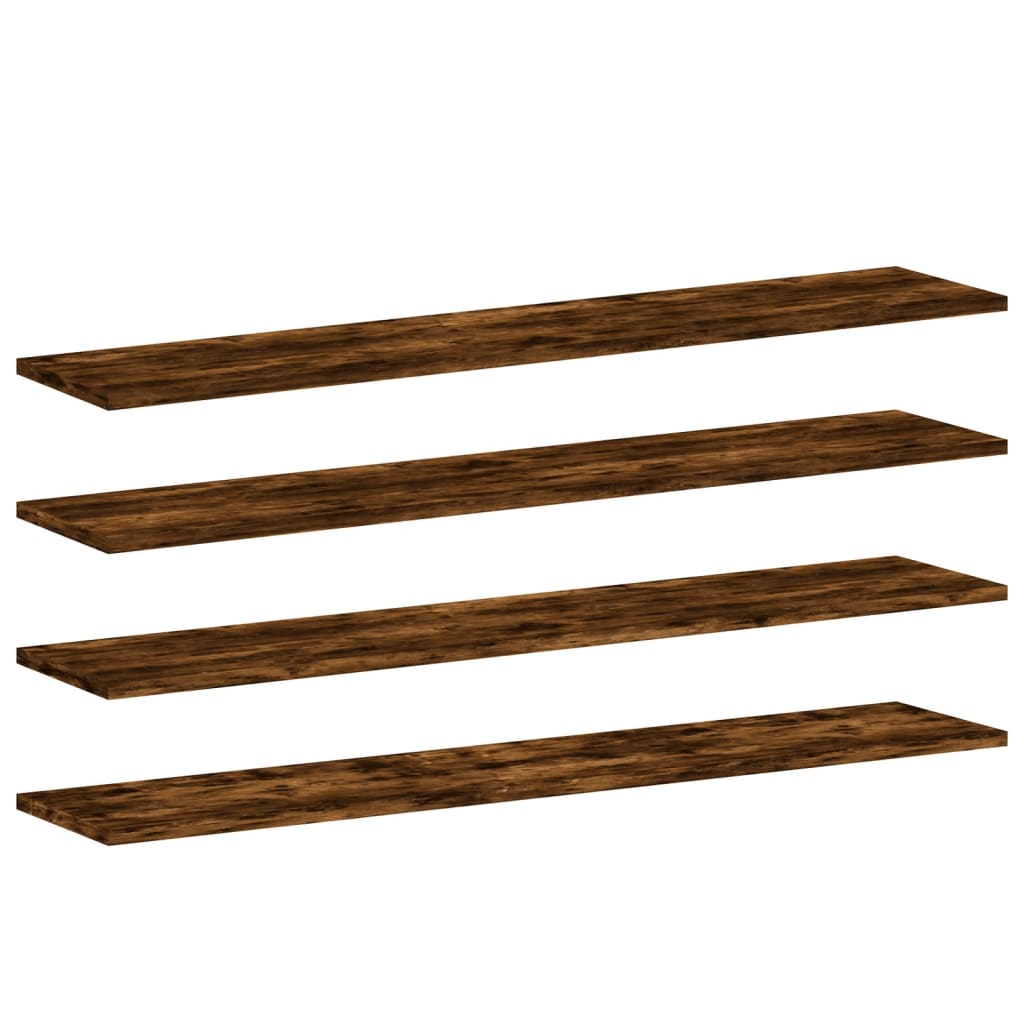 Étagères murales 4pcs chêne fumé 100x20x1,5cm bois d'ingénierie - XIOS