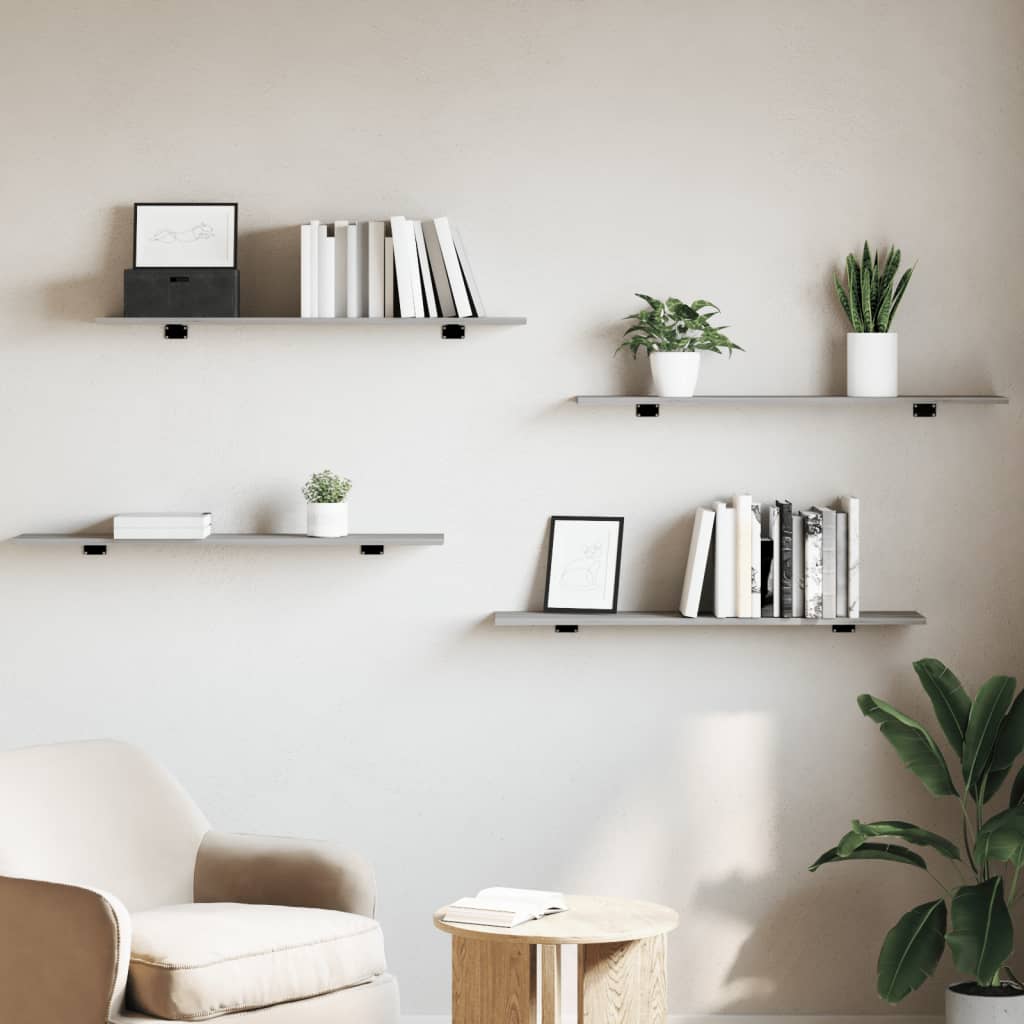 Étagères murales 4 pcs sonoma gris 100x20x1,5cm bois ingénierie - XIOS