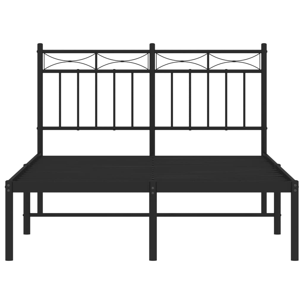 Cadre de lit métal sans matelas avec tête de lit noir 120x200cm - XIOS