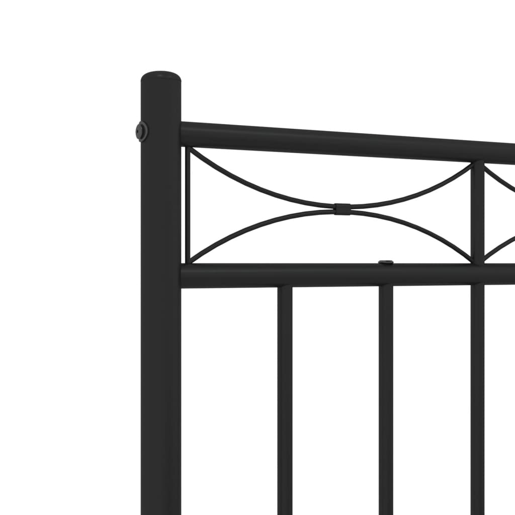 Cadre de lit métal sans matelas avec tête de lit noir 120x200cm - XIOS