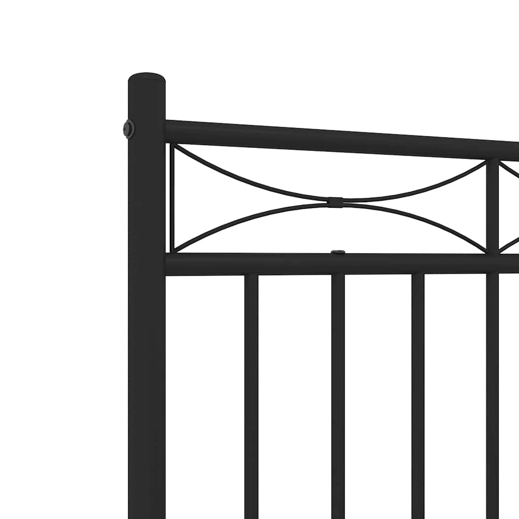 Cadre de lit métal sans matelas avec tête de lit noir 135x190cm - XIOS