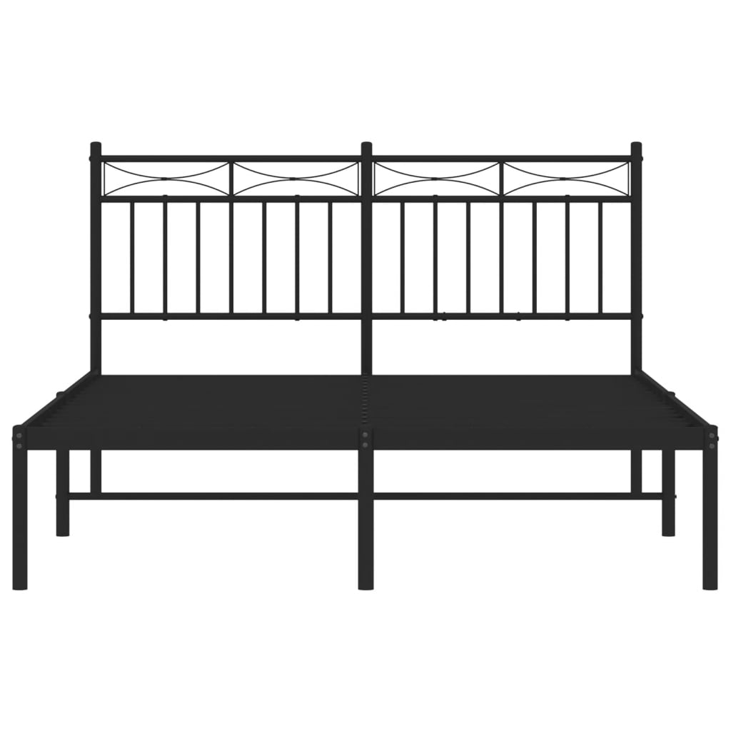 Cadre de lit métal sans matelas avec tête de lit noir 140x190cm - XIOS