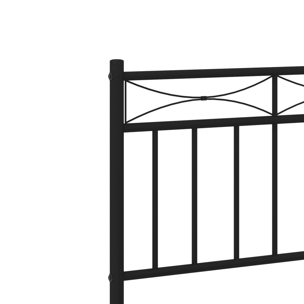 Cadre de lit métal sans matelas et tête de lit noir 160x200 cm - XIOS