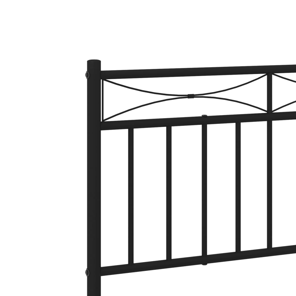 Cadre de lit métal sans matelas et tête de lit noir 180x200 cm - XIOS
