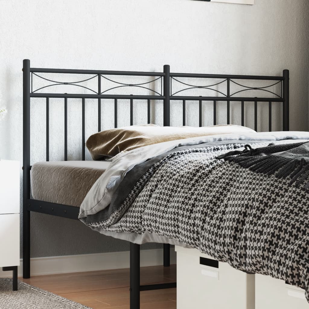 Tête de lit métal noir 140 cm Têtes et pieds de lit vidaXL