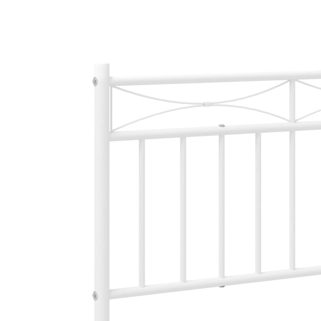 Cadre de lit métal sans matelas et tête de lit blanc 107x203 cm - XIOS