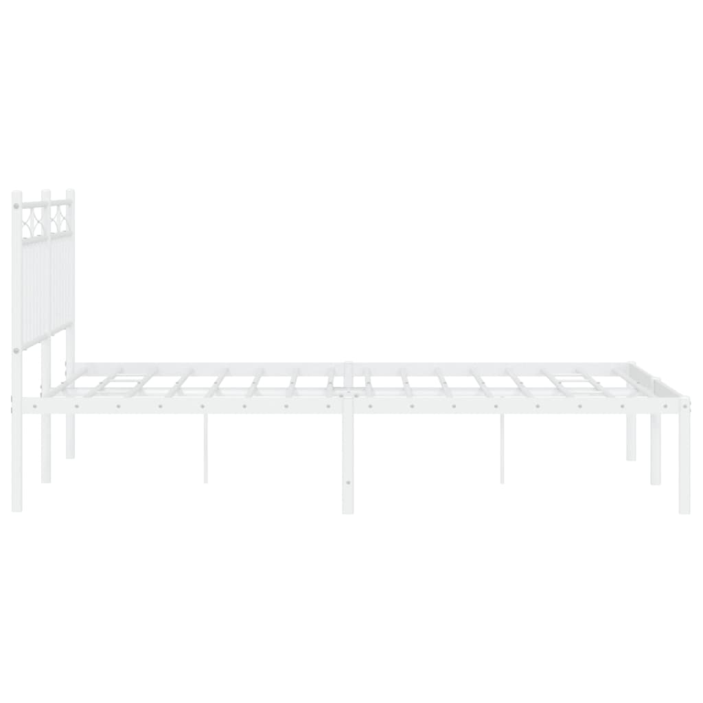 Cadre de lit métal sans matelas et tête de lit blanc 140x200 cm - XIOS