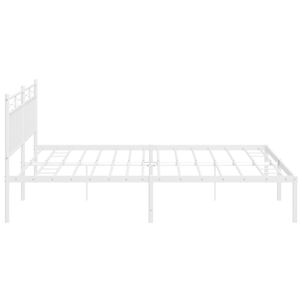 Cadre de lit métal sans matelas et tête de lit blanc 200x200 cm - XIOS