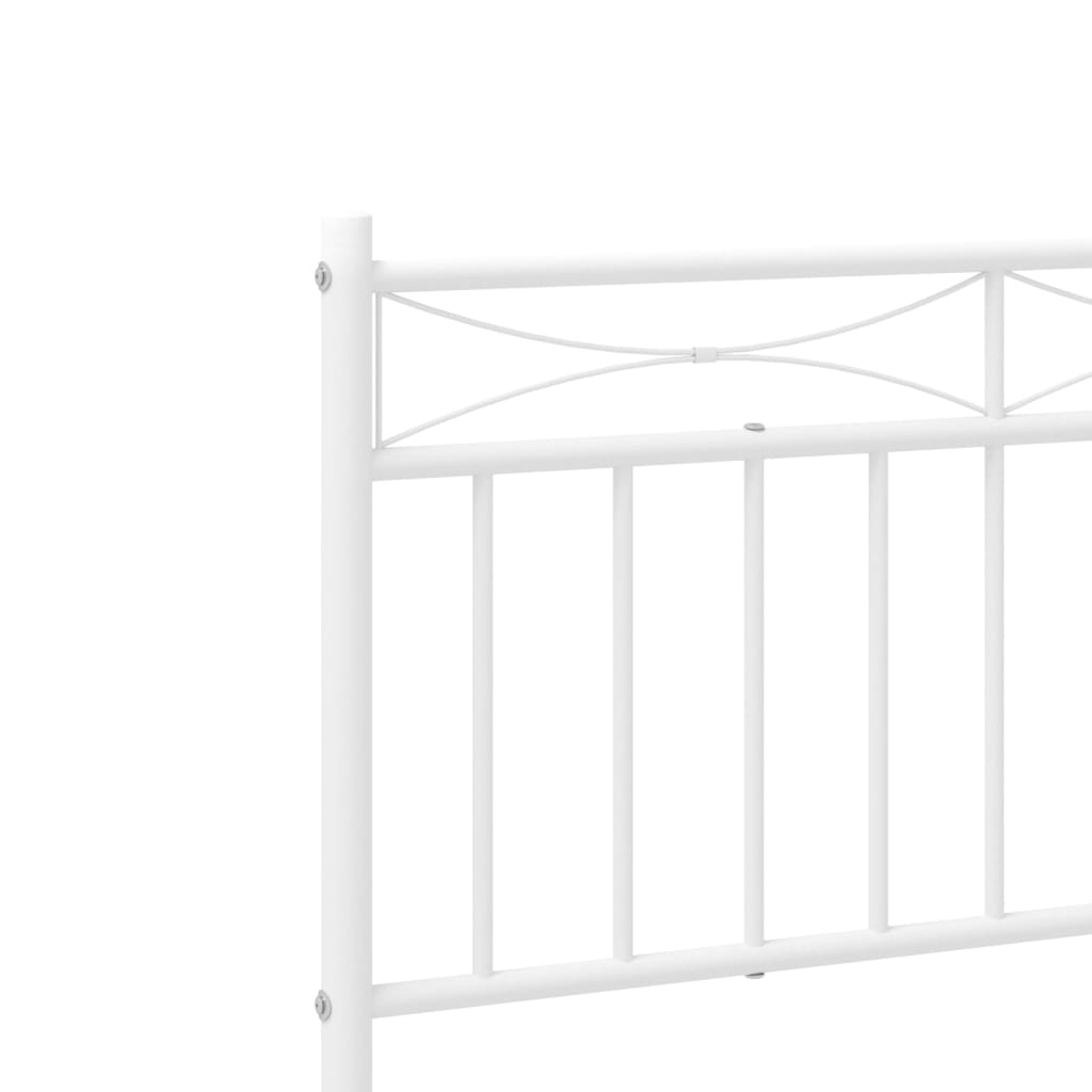 Cadre de lit métal sans matelas et tête de lit blanc 200x200 cm - XIOS