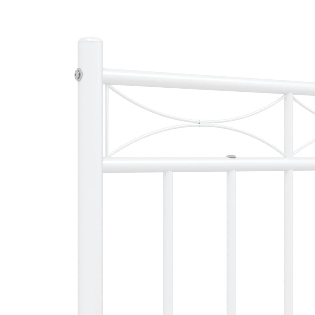 Cadre de lit métal sans matelas et pied de lit blanc 120x200 cm - XIOS