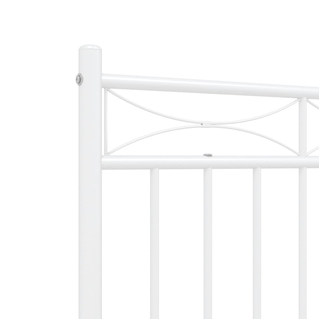 Cadre de lit métal sans matelas et pied de lit blanc 140x200 cm - XIOS