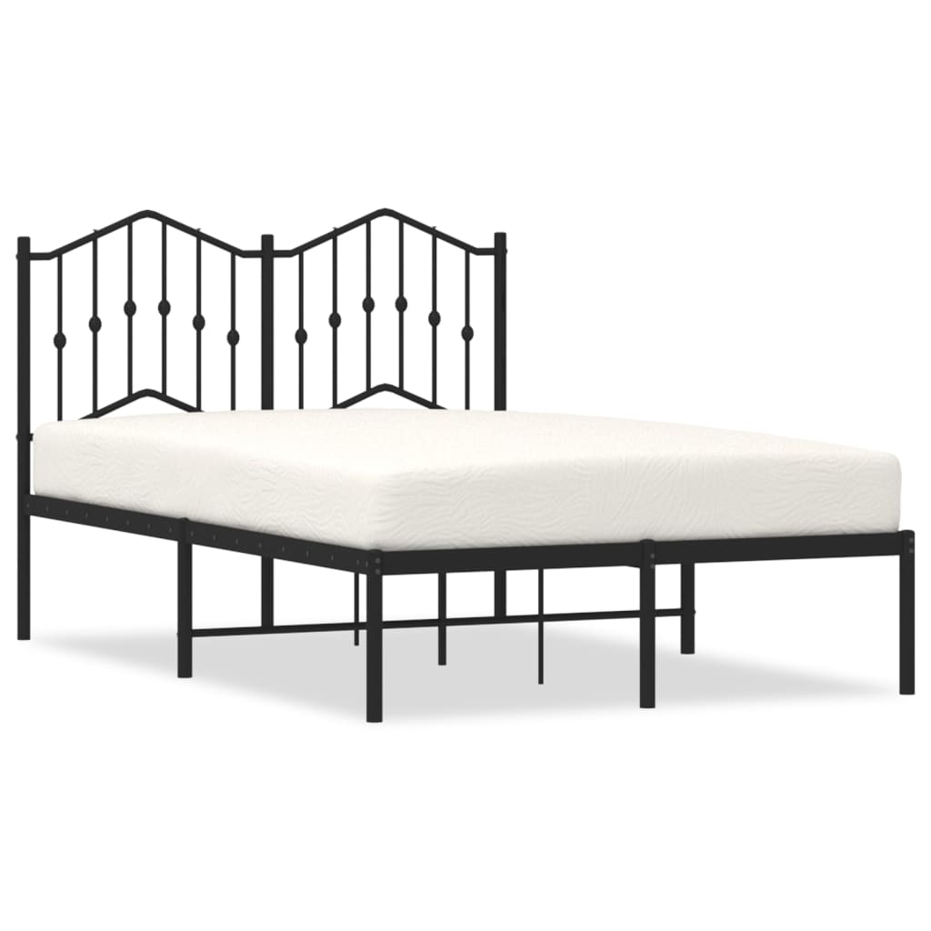 Cadre de lit métal sans matelas avec tête de lit noir 120x190cm - XIOS