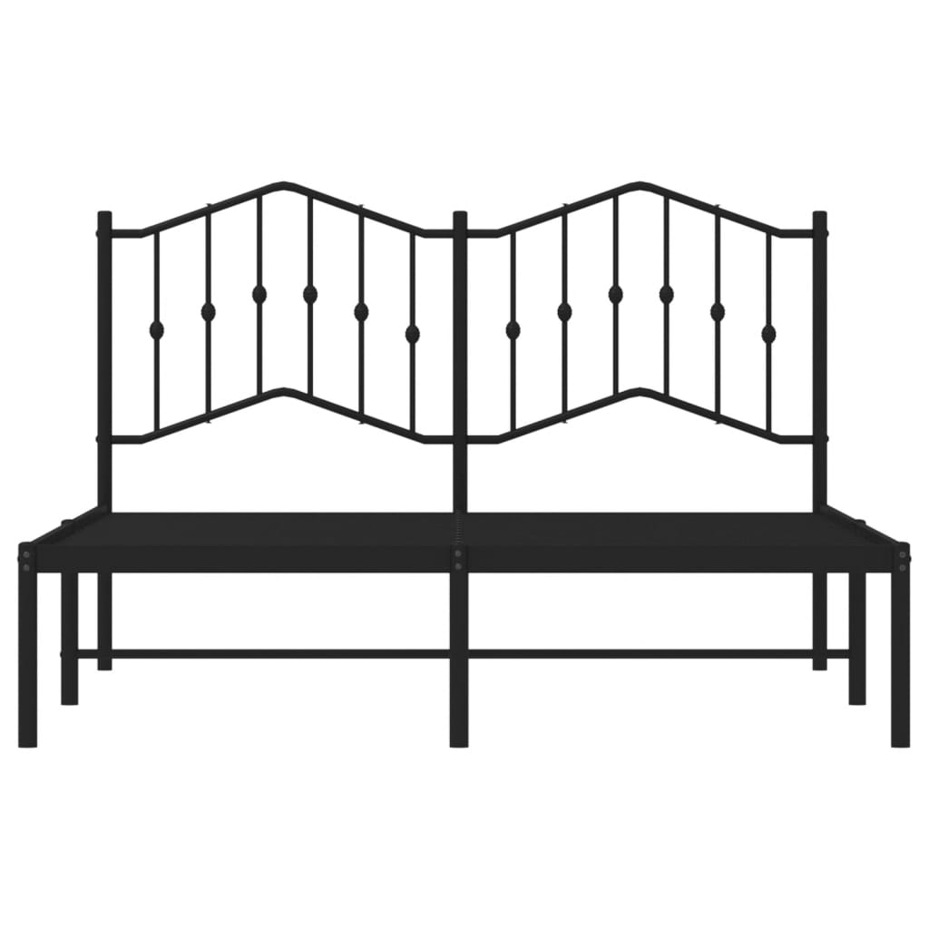 Cadre de lit métal sans matelas avec tête de lit noir 140x200cm - XIOS