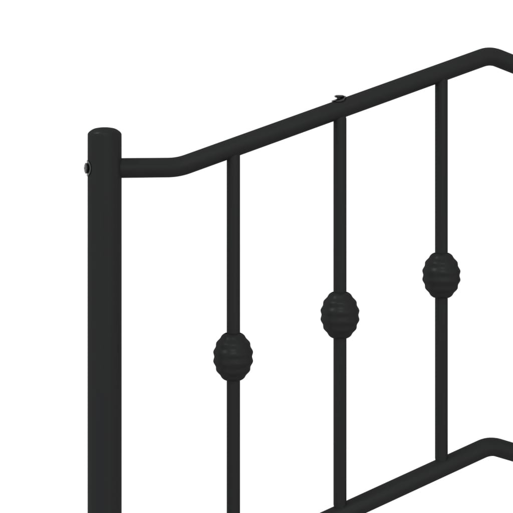 Cadre de lit métal sans matelas avec tête de lit noir 140x200cm - XIOS