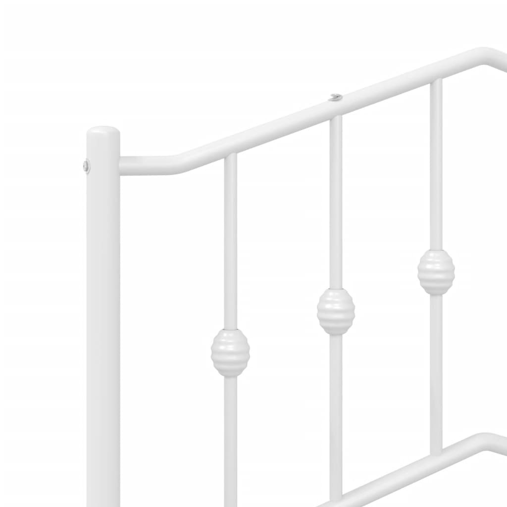 Cadre de lit métal sans matelas avec tête de lit blanc 75x190cm - XIOS
