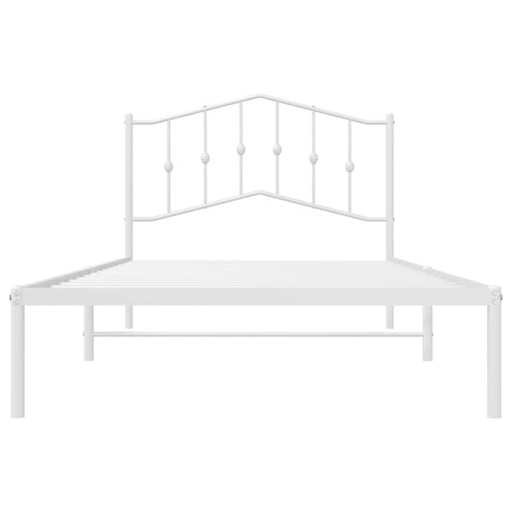 Cadre de lit métal sans matelas et tête de lit blanc 100x200 cm - XIOS