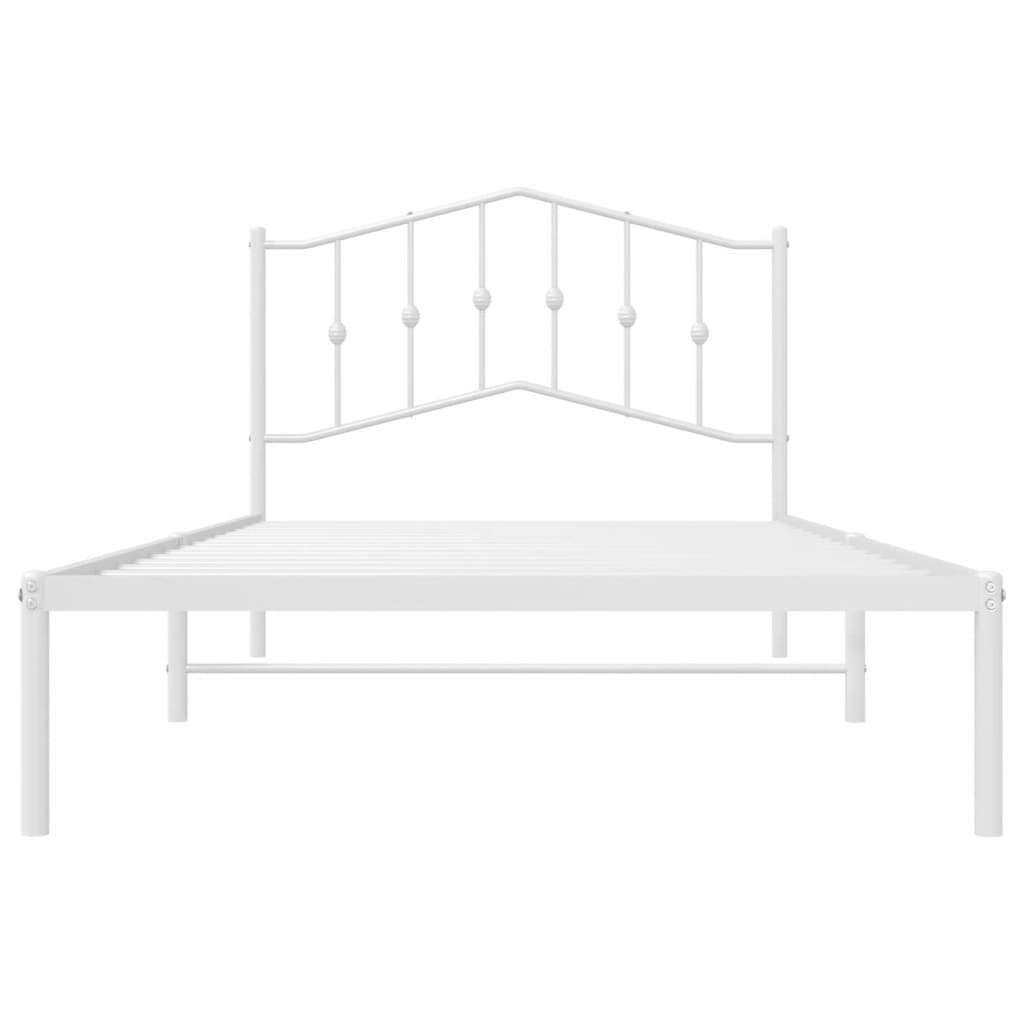 Cadre de lit métal sans matelas et tête de lit blanc 107x203 cm - XIOS