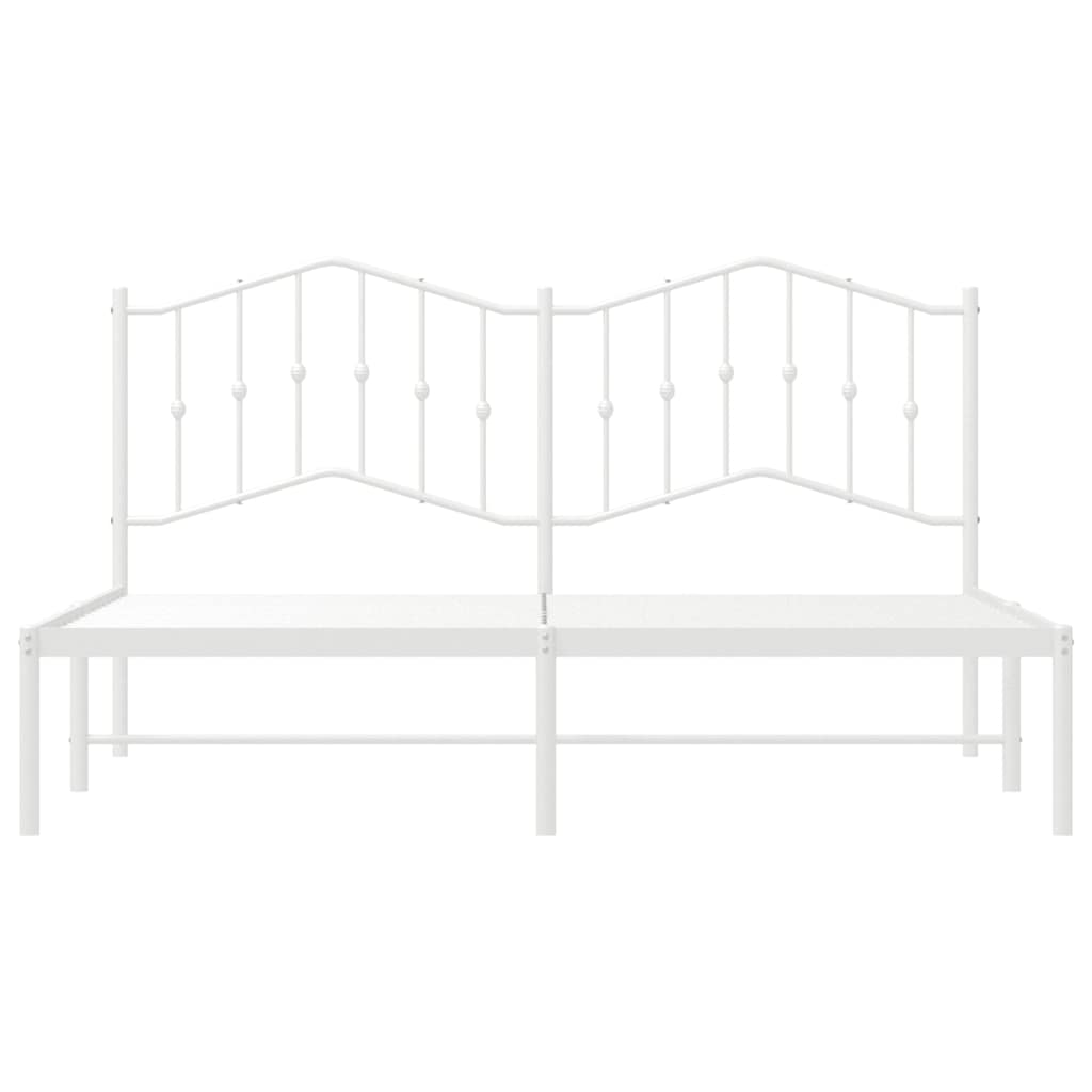 Cadre de lit métal sans matelas et tête de lit blanc 180x200 cm - XIOS