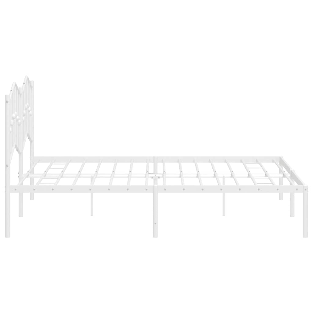 Cadre de lit métal sans matelas et tête de lit blanc 183x213 cm - XIOS